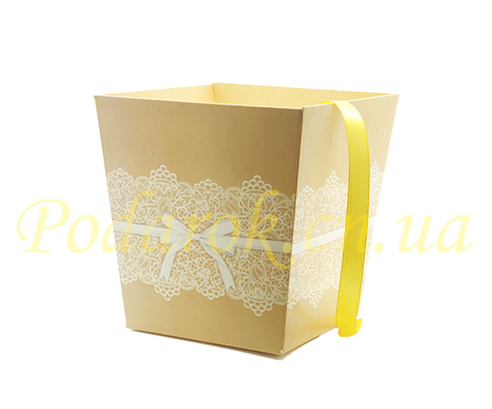 Кошик для букетів Кремовий з ажуром Кошик для букетів Кремовий з ажуром